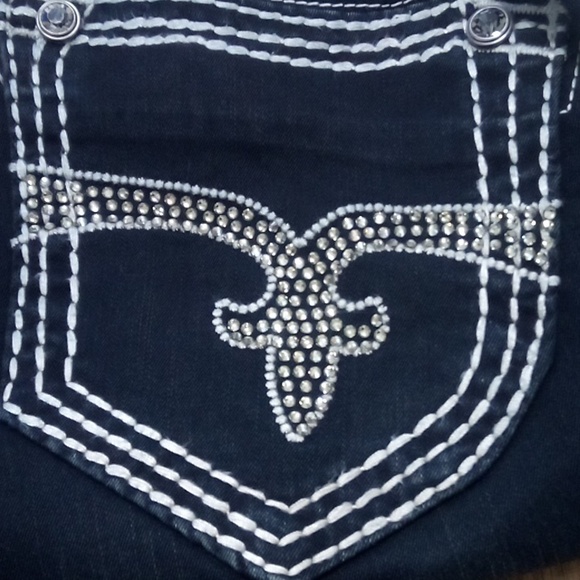 Rock Revival Women's Jeans 28 Aida Skinny Embellished Rhinestones NWT 148 USD - Picture 2 of 14